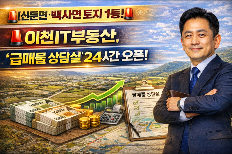   이천 신둔·백사면 토지, 이젠 '최강자' 이천IT부동산과 함께! ( 031-633-3605)