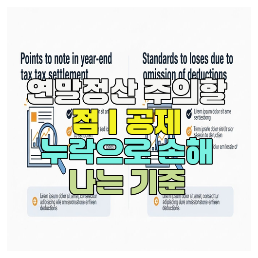  연말정산 주의할 점｜공제 누락으로 손해 나는 기준
