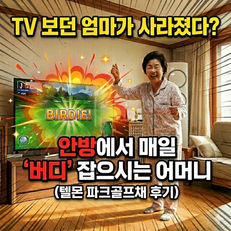  빙판길 걱정 끝! 70대 엄마 안방에 '전용 파크골프장' 만들어 드린 사연(텔몬 파크골프채 어머니 사용 후기)