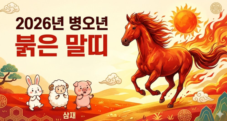  [2026년 무슨해?] 병오년 붉은 말띠의 모든 것 & 삼재띠 주의사항 (초보자용 완벽 정리)