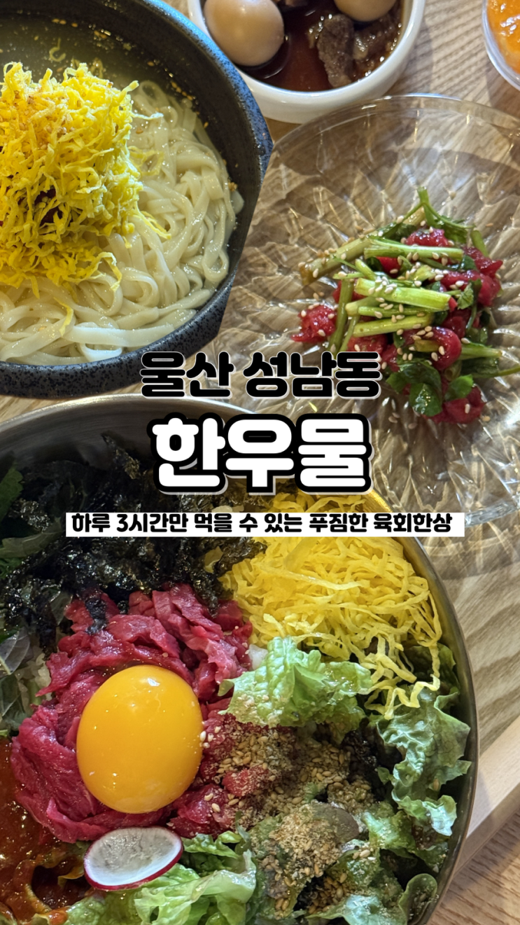  하루 3시간만 먹을 수 있는 가성비 울산 육회비빔밥 한우물