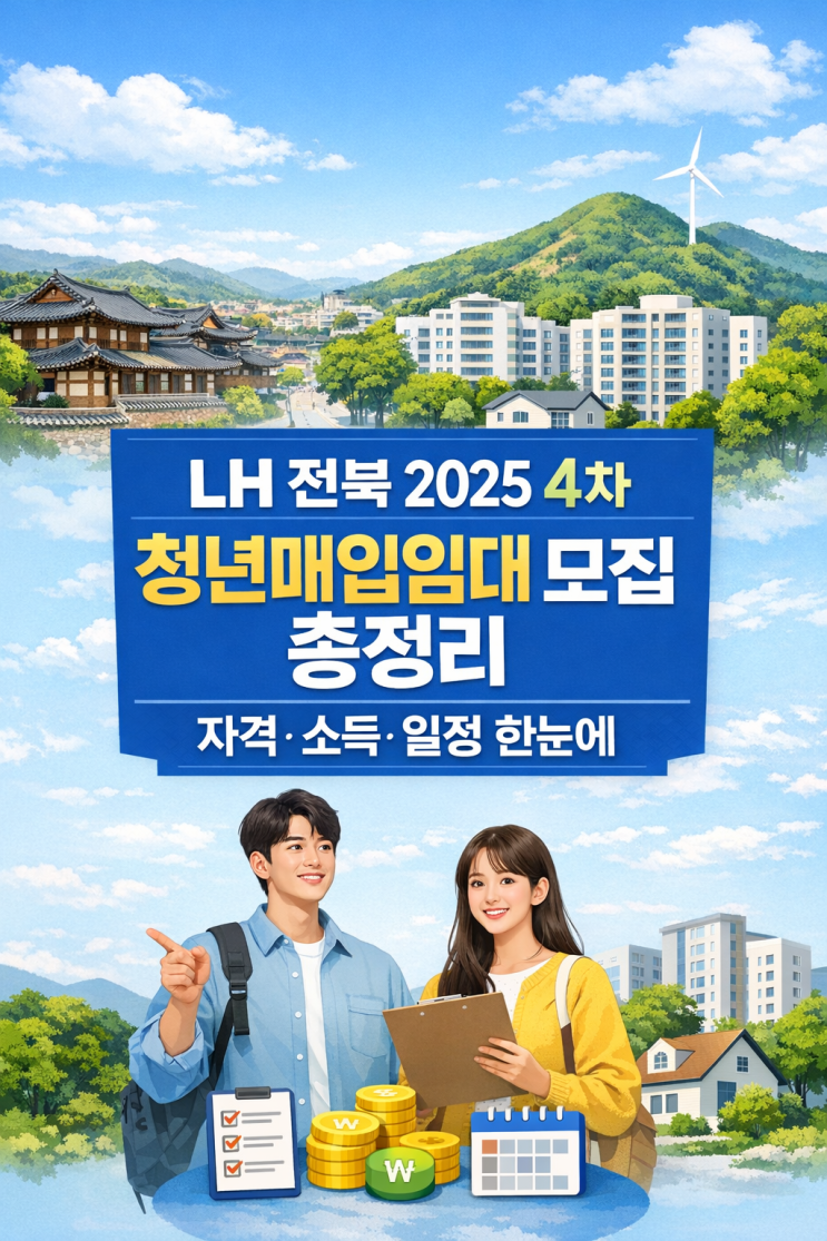  LH 전북 2025 4차 청년매입임대 모집 총정리｜자격·소득·일정 한눈에