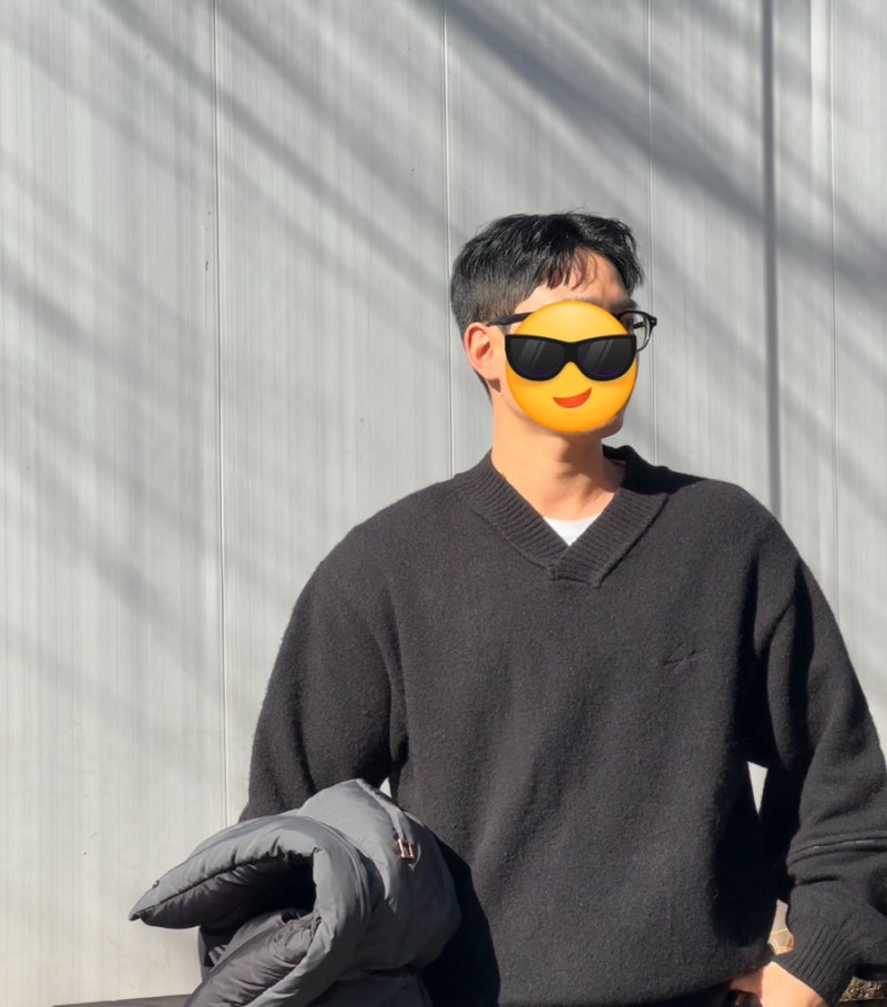 송지오옴므)송지오 컬렉션 메타 크로스 립 브이넥 니트 구매 후기