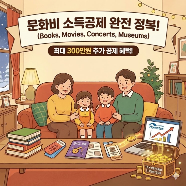  2025 연말정산 도서 공연 영화 관람료 소득공제(문화비 소득공제) 총정리 (공제율 30%)