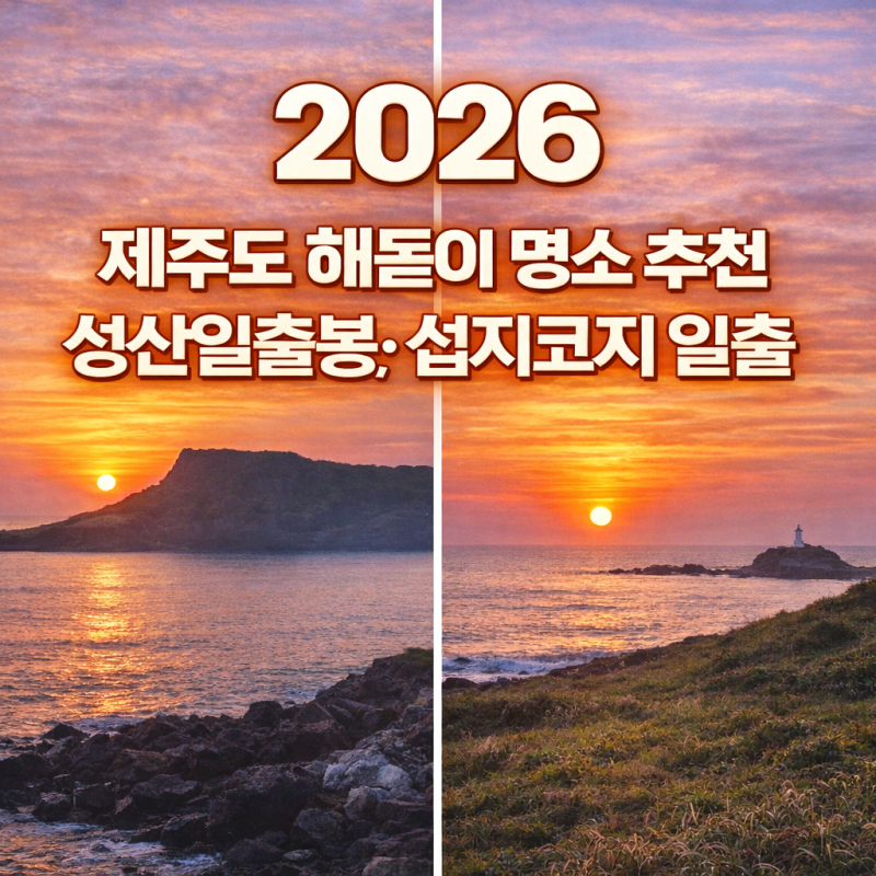 2026 제주도 해돋이 명소 추천｜성산일출봉·섭지코지 감성 일출 여행