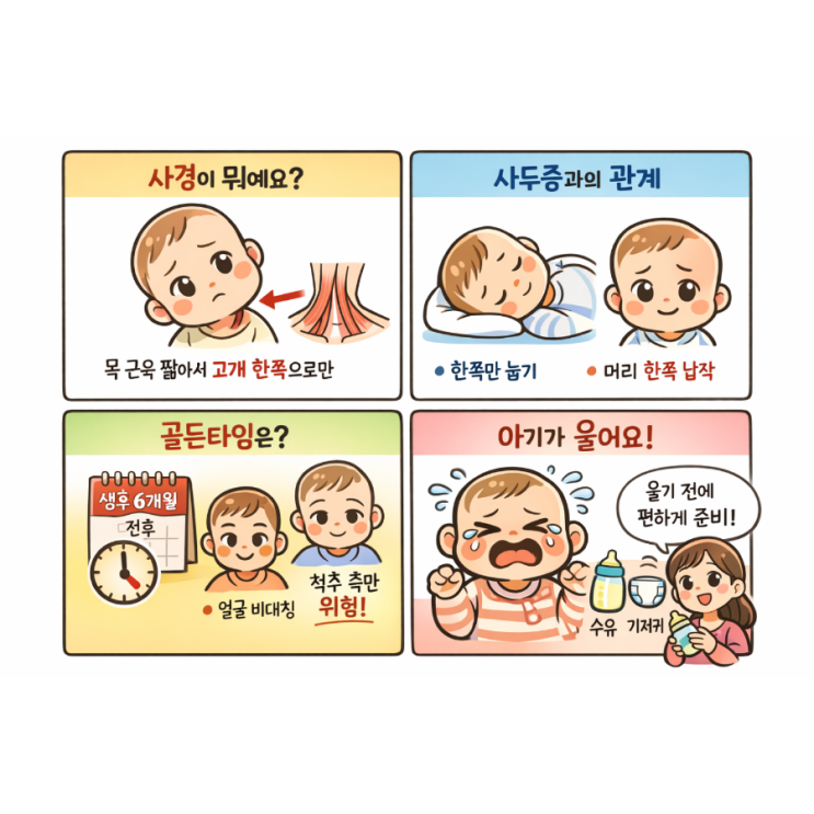   아기 두상 울퉁불퉁하다면? “사경·사두증, 생후 6개월이 평생 좌우합니다” ️