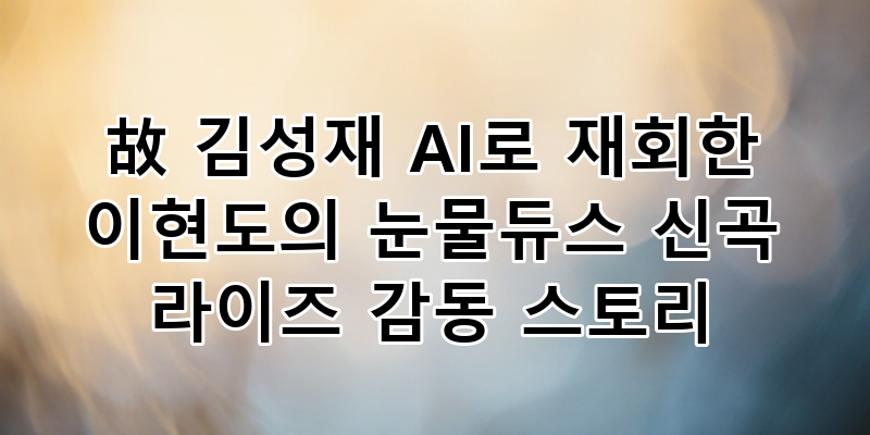 故 김성재 AI 재회, 이현도 듀스 신곡 '라이즈' 눈물 감동 스토리: 시대를 초월한 전설의 귀환