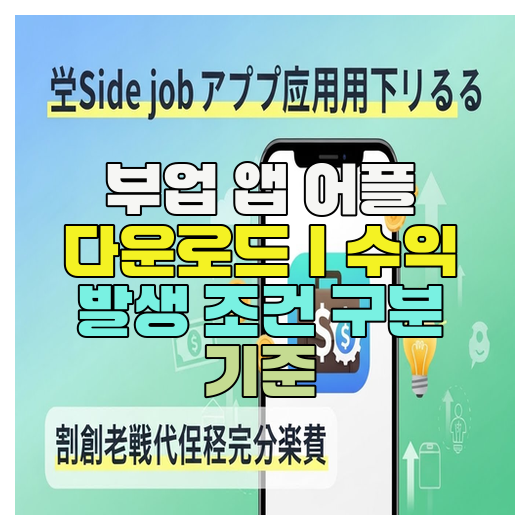  부업 앱 어플 다운로드｜수익 발생 조건 구분 기준