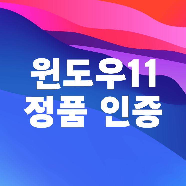  Windows 윈도우11 정품인증 CMD 무료 방법