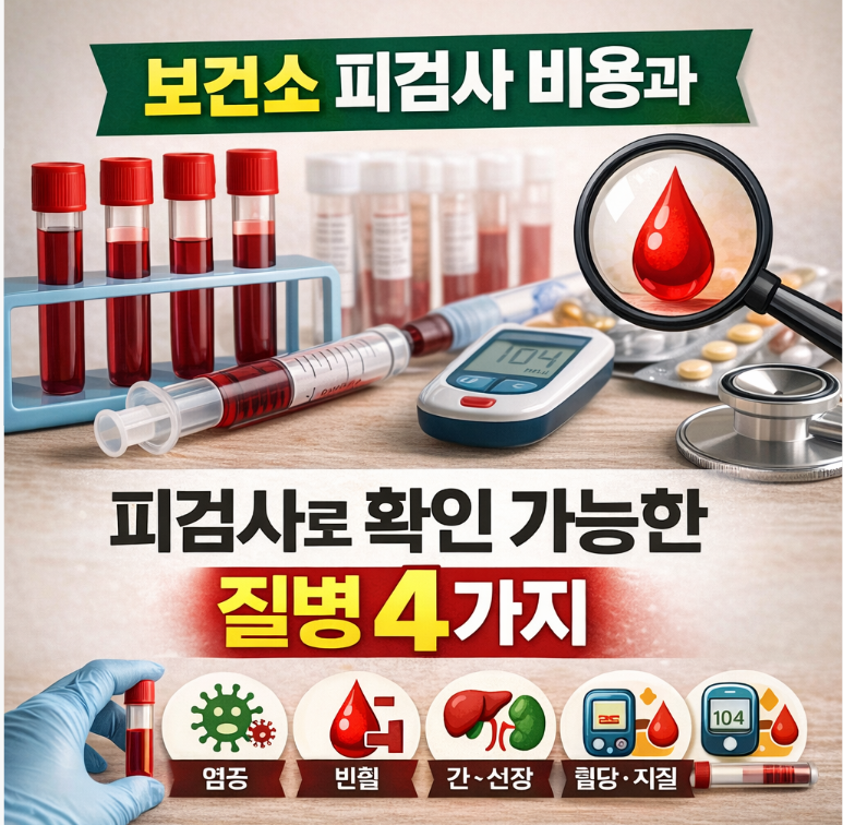 보건소 피검사 비용과 피검사로 확인 가능한 질병 4가지