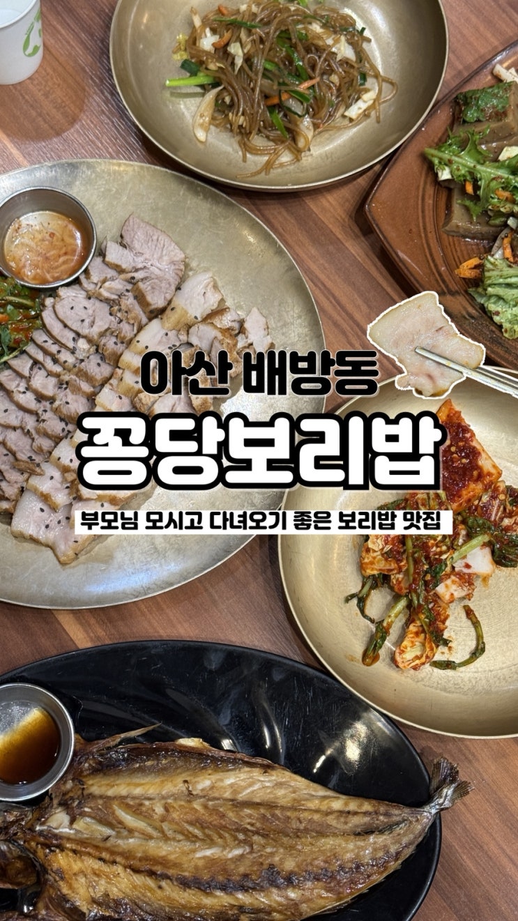  부모님과 다녀오기 좋은 푸짐한 한상 솔직후기 아산 배방동 한식맛집 꽁당보리밥