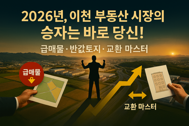  2026년, 이천 부동산 시장의 승자는 바로 당신! 급매물·반값토지·교환 마스터 전략 대공개!