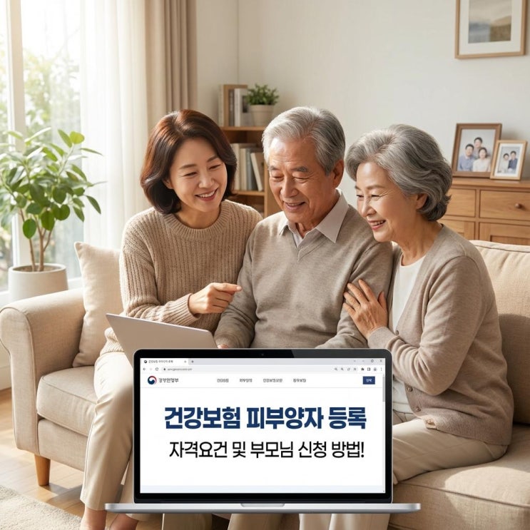  건강보험 피부양자 등록 자격요건 및 부모님 신청 방법! 자격상실 기준 (팩스 없이 앱으로)