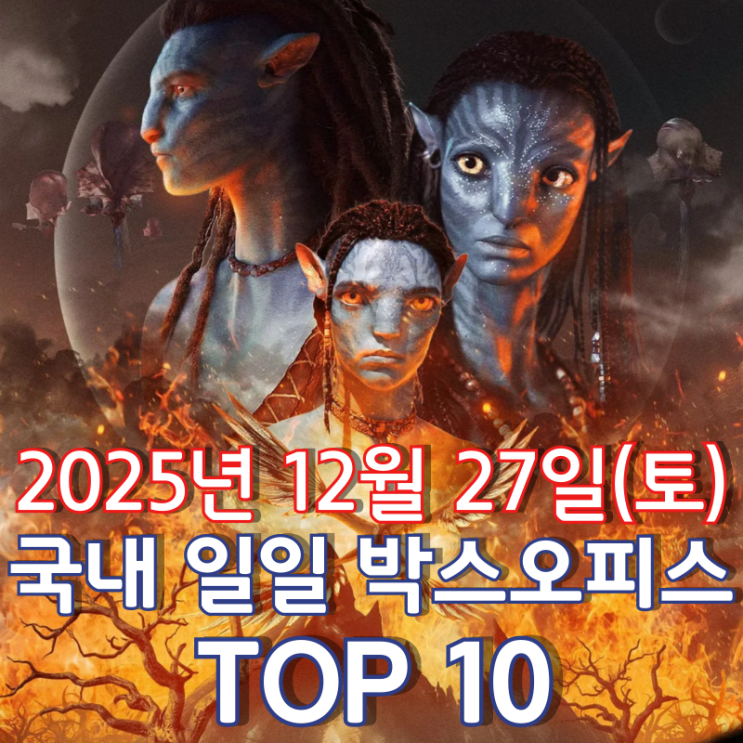  [국내 박스오피스] 일일 TOP 10 - 2025년 12월 27일(토)
