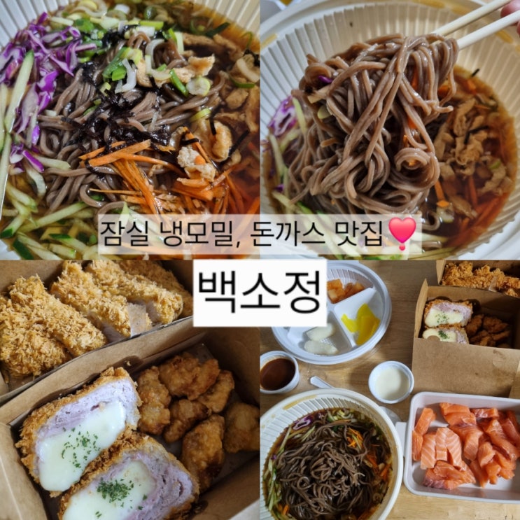  잠실 맛집 백소정 배달 내돈내산:: 냉치치세트, 냉소바 돈카츠 추천!