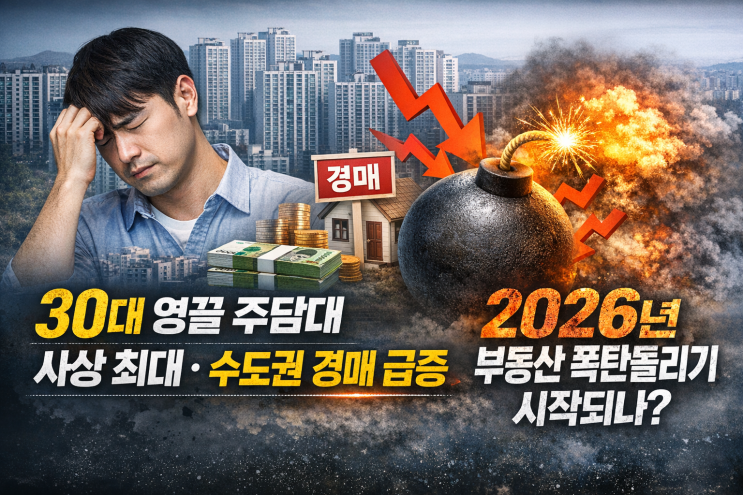  30대 영끌 주담대 사상 최대·수도권 경매 급증, 2026년 부동산 폭탄돌리기 시작되나