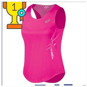 실용적인 아식스트레이닝복  ASICS 여성용 탑 임팩트 싱글렛, 핑크 품절임박