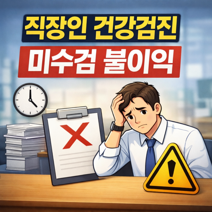  직장인 건강검진 안 받으면? 미수검 불이익 과태료 및 연기신청 방법!