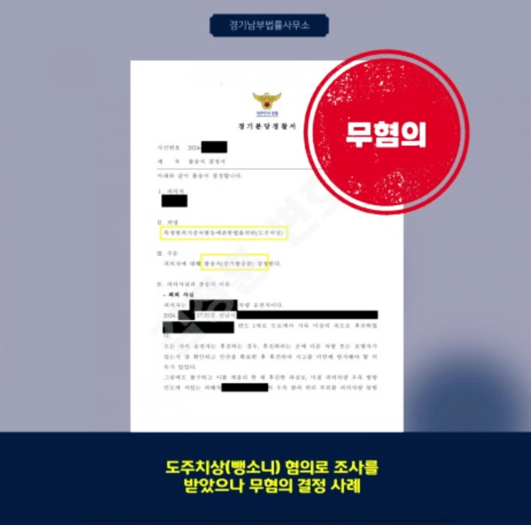  억울한 뺑소니 혐의가 제기된 사건의 무혐의 판단기준