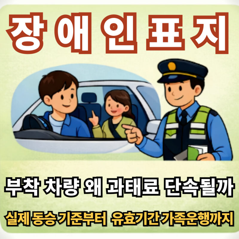 장애인주차표지 부착차량 과태료 단속 이유와 실제 동승 기준 및 부과 기준