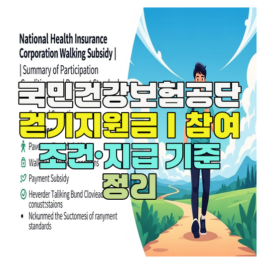  국민건강보험공단 걷기지원금｜참여 조건·지급 기준 정리