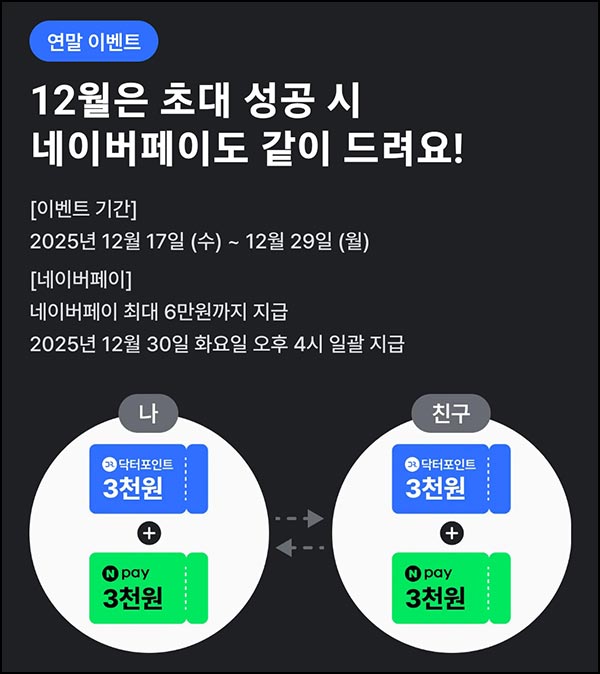  나만의 닥터 신규가입 이벤트(네페 3,000원+@)전원~12.29