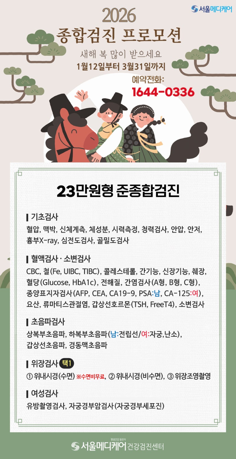 서울메디케어 새해 이벤트] 2026 종합검진 프로모션 안내 : 네이버 블로그