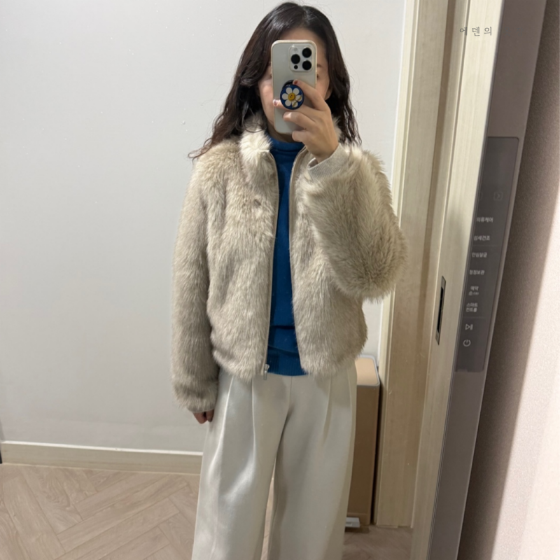 쥬크ZOOC하이넥 퍼 자켓
