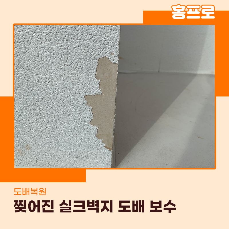 찢어진벽지복원 실크벽지 문제가 생기셨다면