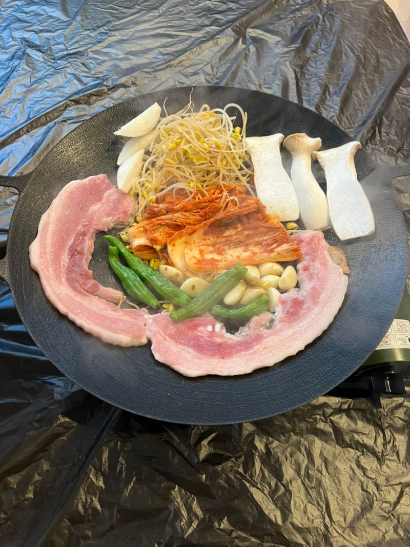 글라스락 그리들팬 39cm, 그리고 삼겹살 (후기)