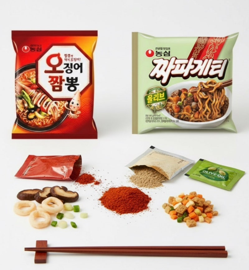 [레시피] 짜파게티 + 오징어 짬뽕, 딱 1분만 같이 끓여보세요!