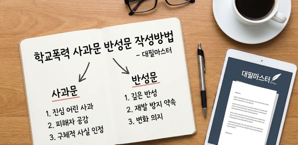 학폭사과문 반성문 예시 작성방법 대필은
