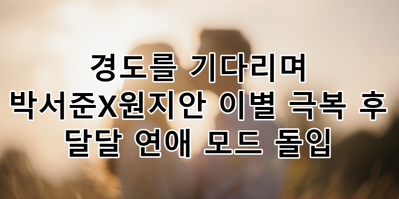 경도를 기다리며: 박서준X원지안, 이별의 상처 딛고 피어난 달콤한 로맨스 완벽 분석!