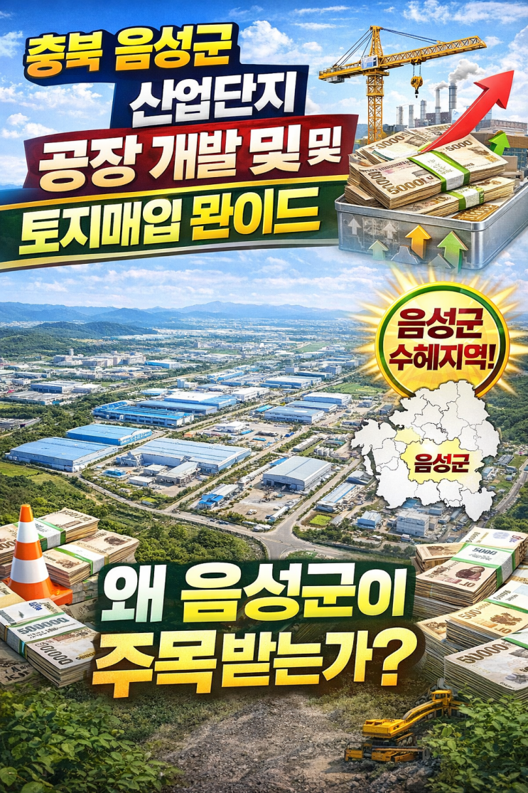  왜? 음성군에 돈이 몰릴까? 충북 음성 산업단지 공장 개발 & 토지 매입 완벽 가이드!