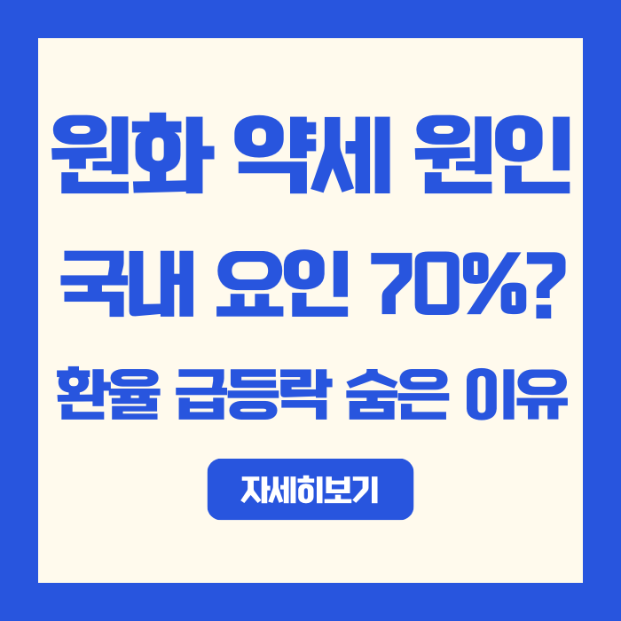  원화 약세 원인, 금리가 아닌 국내 요인이 70%?