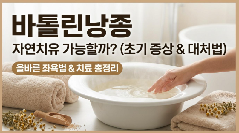 바톨린낭종 자연치유 될까? 병원 가야 하는 기준 한 번에 정리