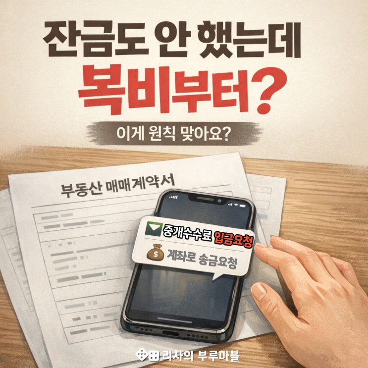  복비 지급 시기 얘기했을 뿐인데.. 부동산 계약날, 분위기 싸해짐