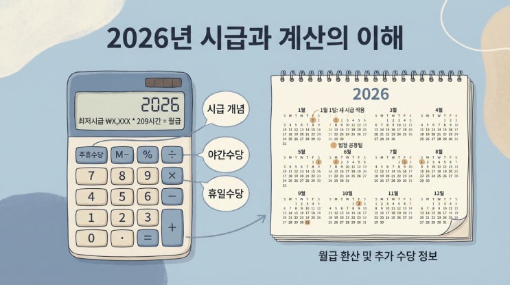  2026년 최저임금 시급과 월급 기준 정리