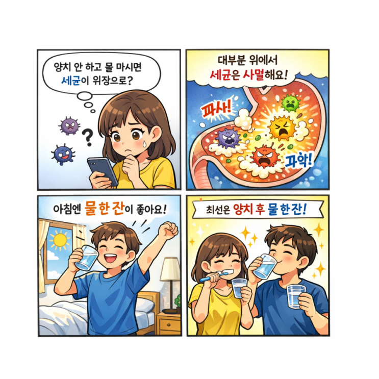  아침에 양치 안 하고 물 마시면 안 좋다? 진실은 따로 있다