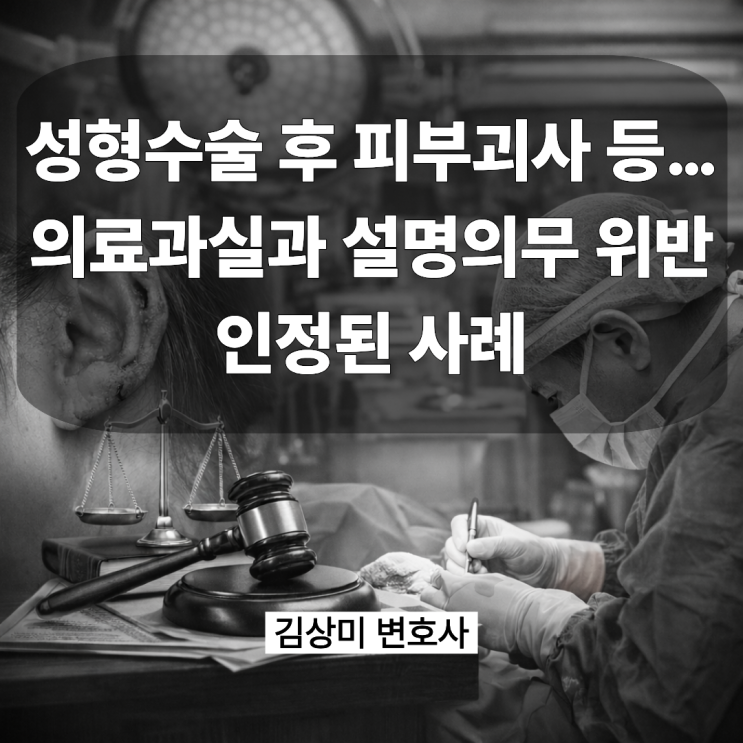  [부산/울산/경남 의료전문변호사] 성형수술 후 귀 피부괴사·연골노출… 의료과실과 설명의무 위반이 인정된 사례