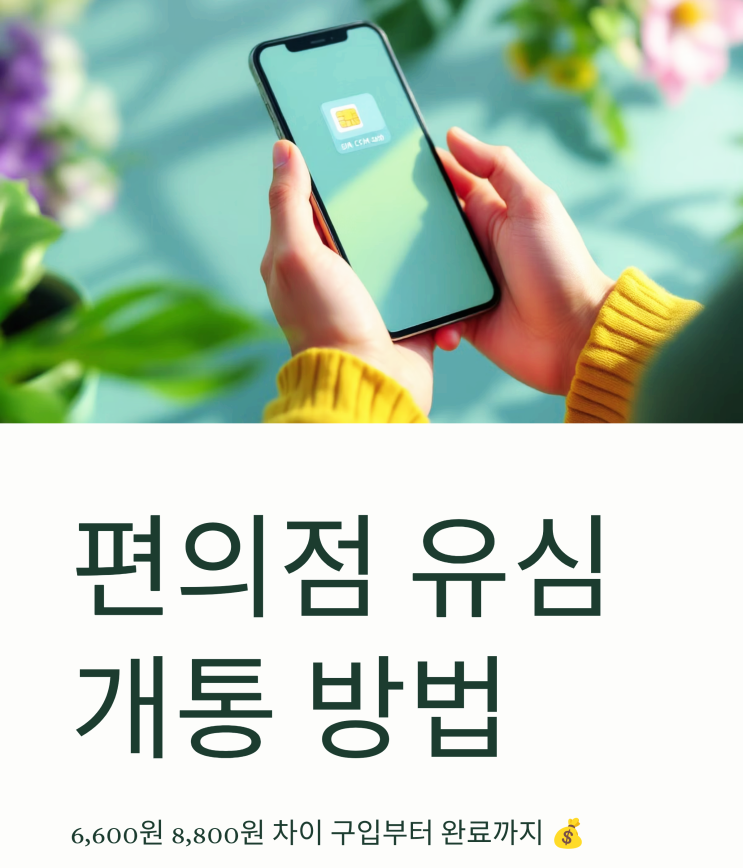 편의점 유심 개통 방법 6,600원 8,800원 차이 구입부터 완료까지