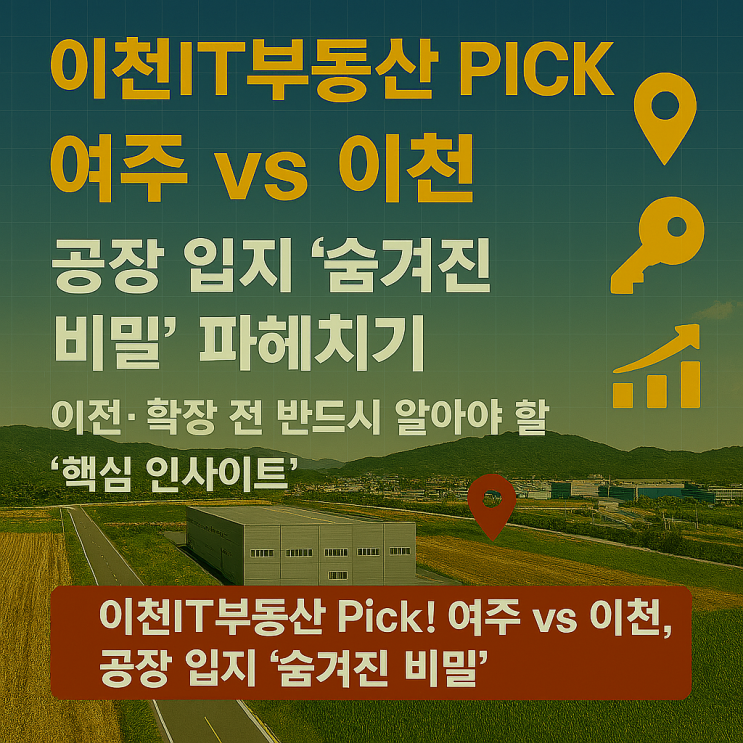   공장 입지, 여주 vs 이천 '이것' 모르면 후회한다! 이전·확장 성공을 위한 '결정 포인트' 완벽 비교 분석 (feat. 이천IT부동산)