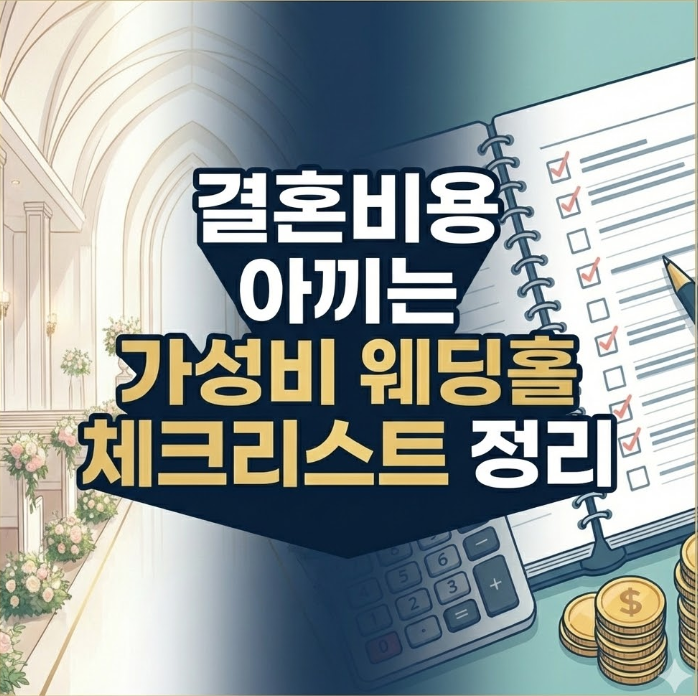  결혼비용 1,000만원 아끼는 가성비 웨딩홀 체크리스트 정리