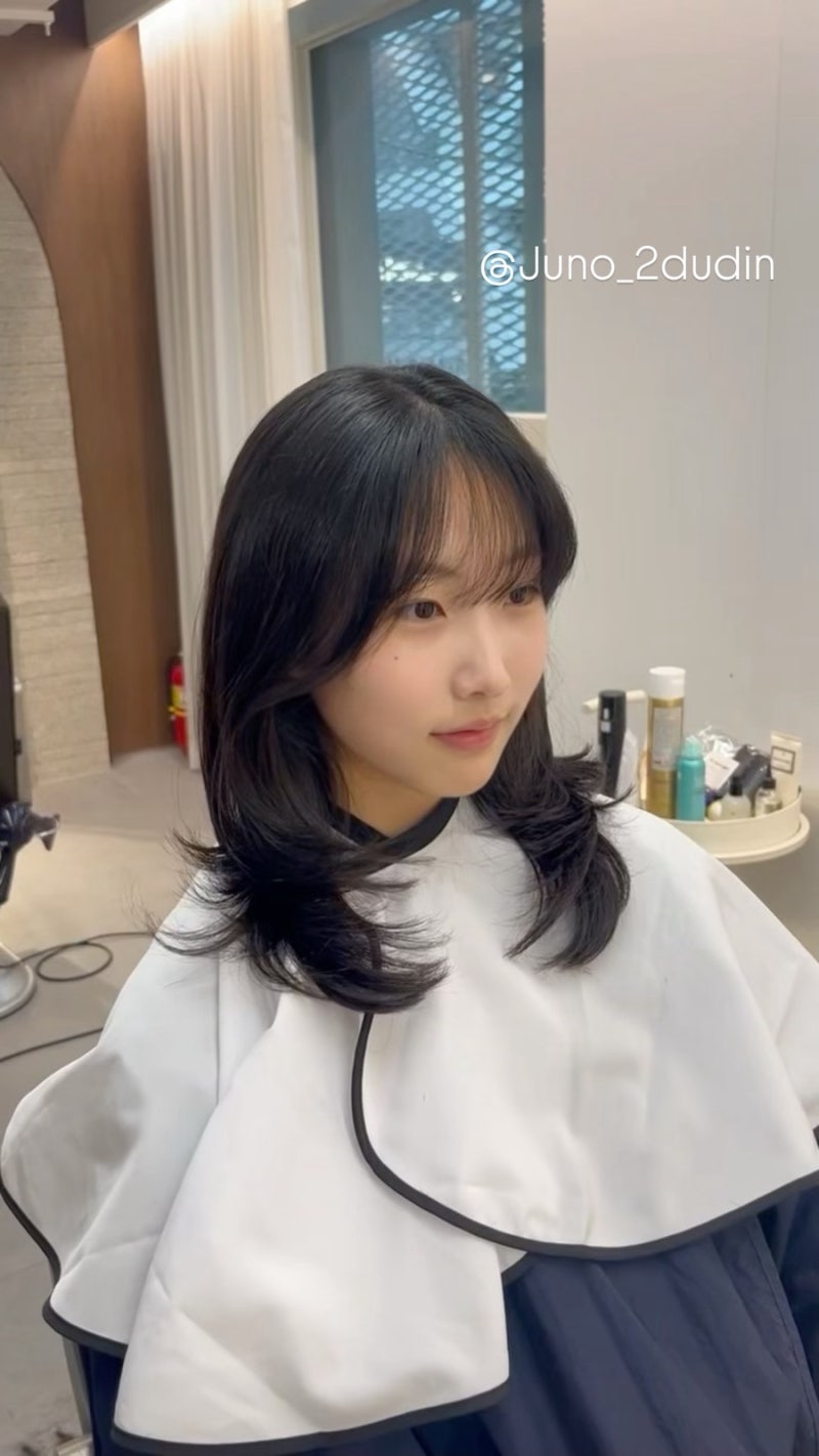 #김다미 #중단발레이어드컷