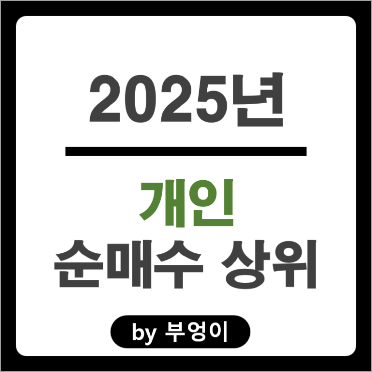2025 개인 순매수 주식 네이버 삼성SDI 두산에너빌리티 주가