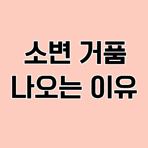 소변 거품 남자 여자 나오는이유 원인