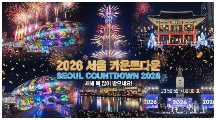  서울 카운트다운 2026 예매 불꽃놀이 명당 및 교통편 완벽 정리! (명동/DDP/광화문/롯데타워)
