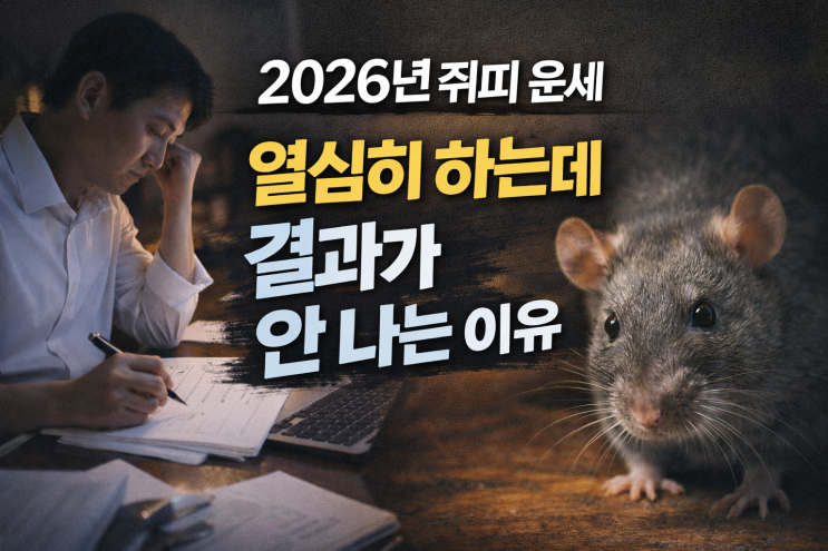  2026년 병오년 쥐띠 운세, 열심히 하는데 결과가 안 나는 이유
