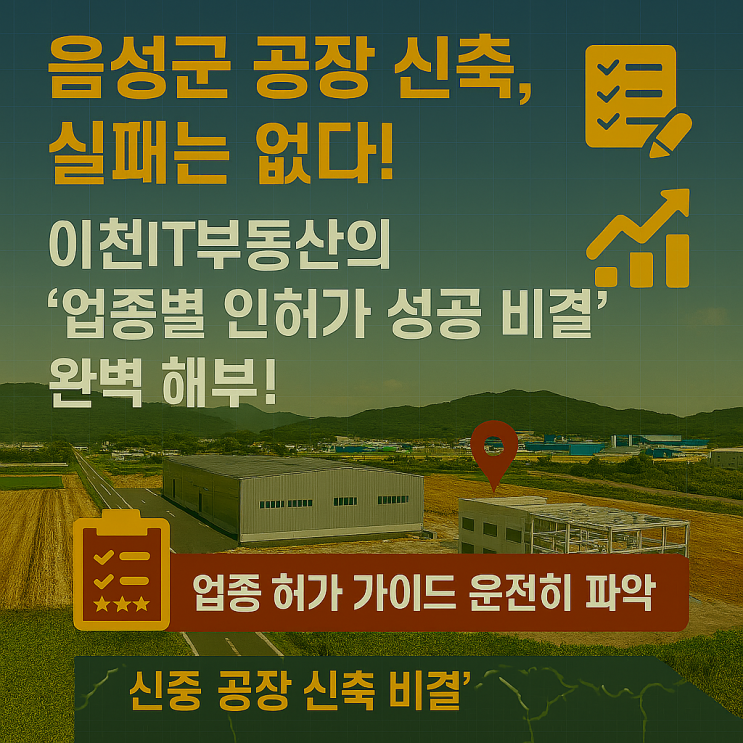   헷갈림은 이제 그만! 이천IT부동산이 제시하는  음성군 공장 신축 초보자 필승 가이드!