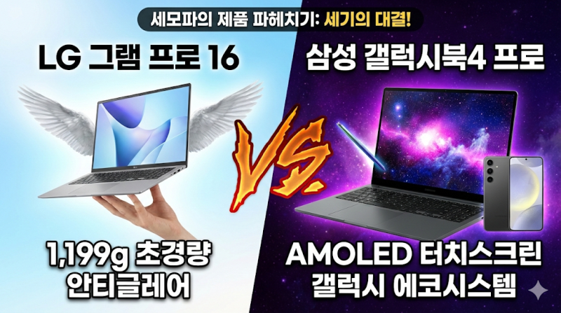 [세모파 #6] 대학생/직장인 노트북 졸업템! LG 그램 프로 16 vs 삼성 갤럭시북4 프로 실전 비교